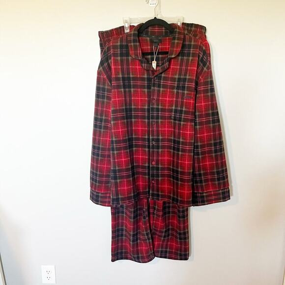 Skims unisex fleece plaid sleep set pajamas cranberry plaid 2x nwt - Picture 1 of 10